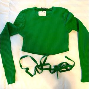ZARA NWT Crop Sweater with Wrap-Around attached Strap